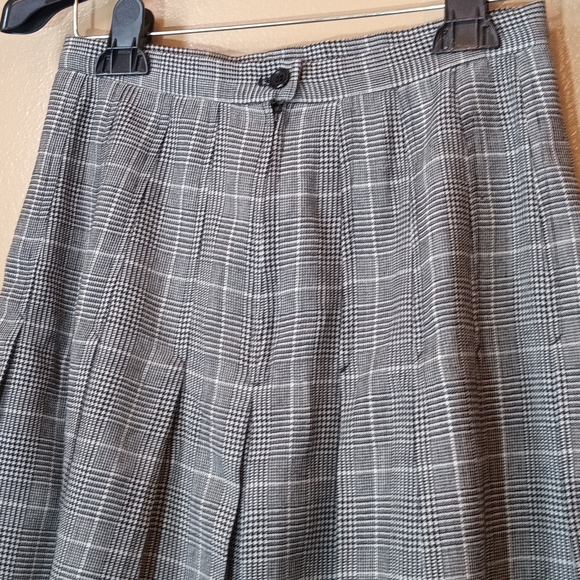 Vintage Pendleton gray pleated skater midi 100% virgin wool skirt Sz 8 highwaist - Picture 6 of 11
